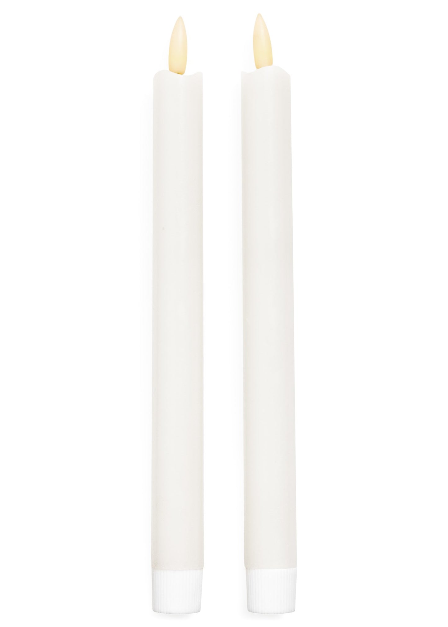 Classic LED Taper Candles - Set of 2, 10" White