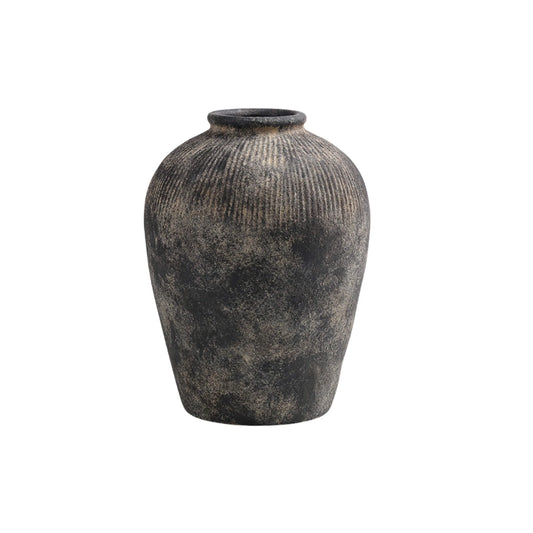 Black Terracotta Vase - Medium