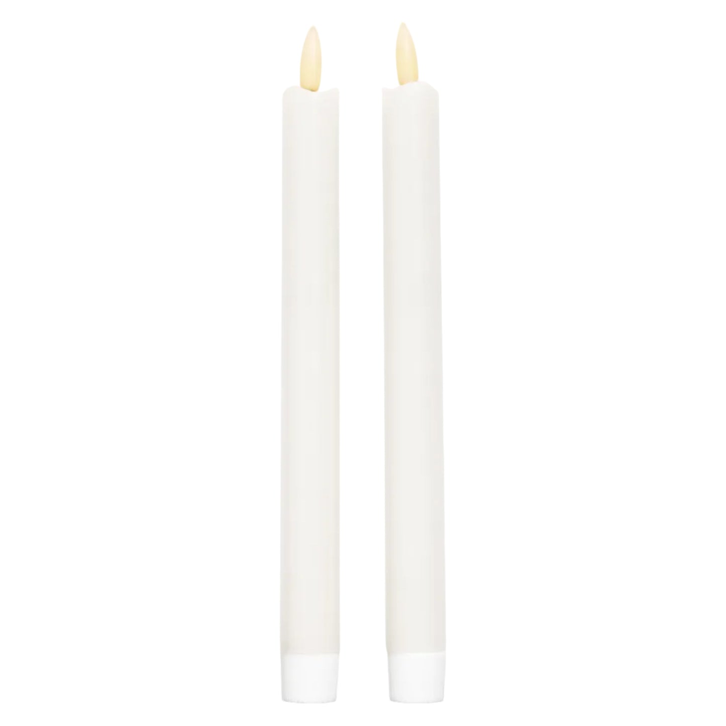10" White Classic LED Taper Candles - Set of 2