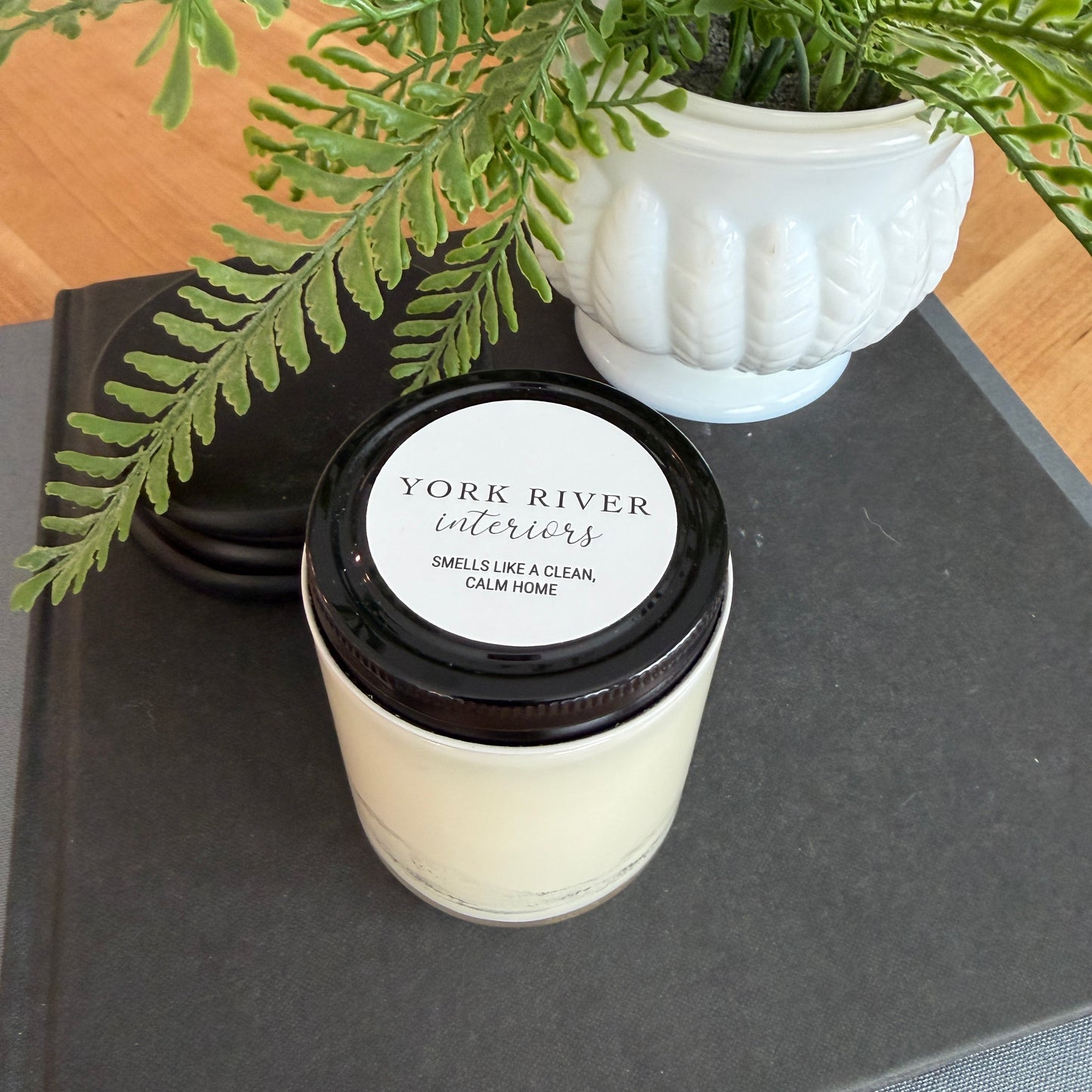 "Smells Like a Clean, Calm Home" - Custom Candle by York River Interiors